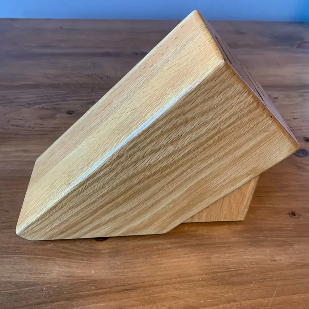 CUTCO 5 Slot Gourmet Knife Block #1749 Solid Honey Finish Oak (Block only)
